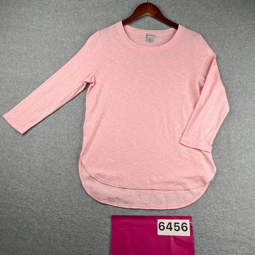 Tommy Bahama 3/4 Sleeve Shirt Womens Size Small Pink Lightweight Casual *SEE